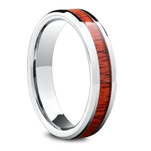 The Silver Yooper (5mm) - Silver Tungsten Wood Ring