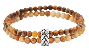 Tigers Eye Natural Gemstone Bracelet Stack