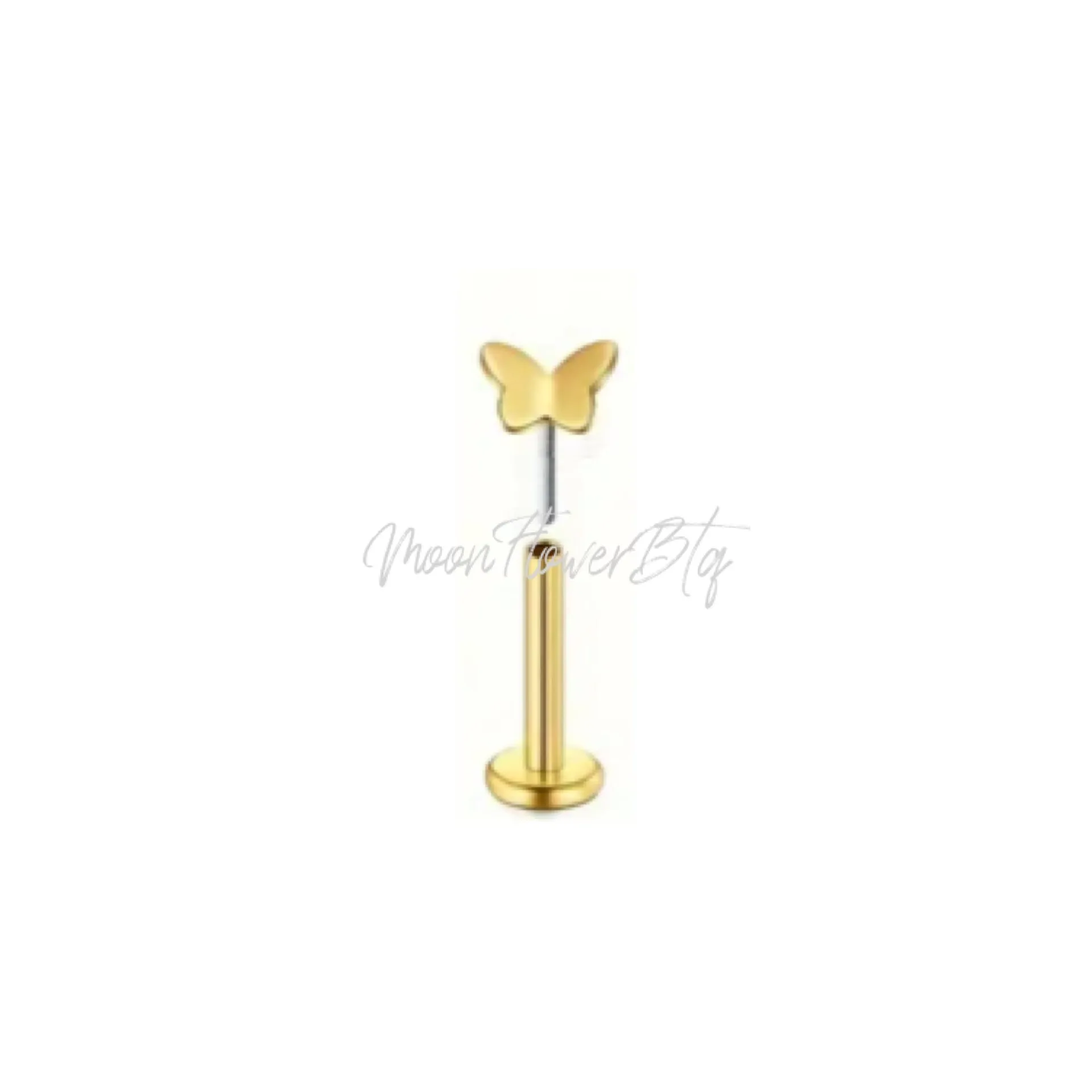 Tiny Gold Butterfly Flat Back Stud