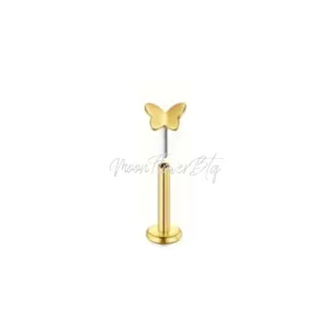 Tiny Gold Butterfly Flat Back Stud