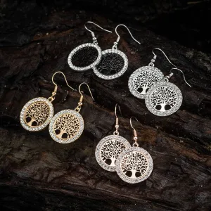 Tree of Life Cubic Zirconia Drop Earrings