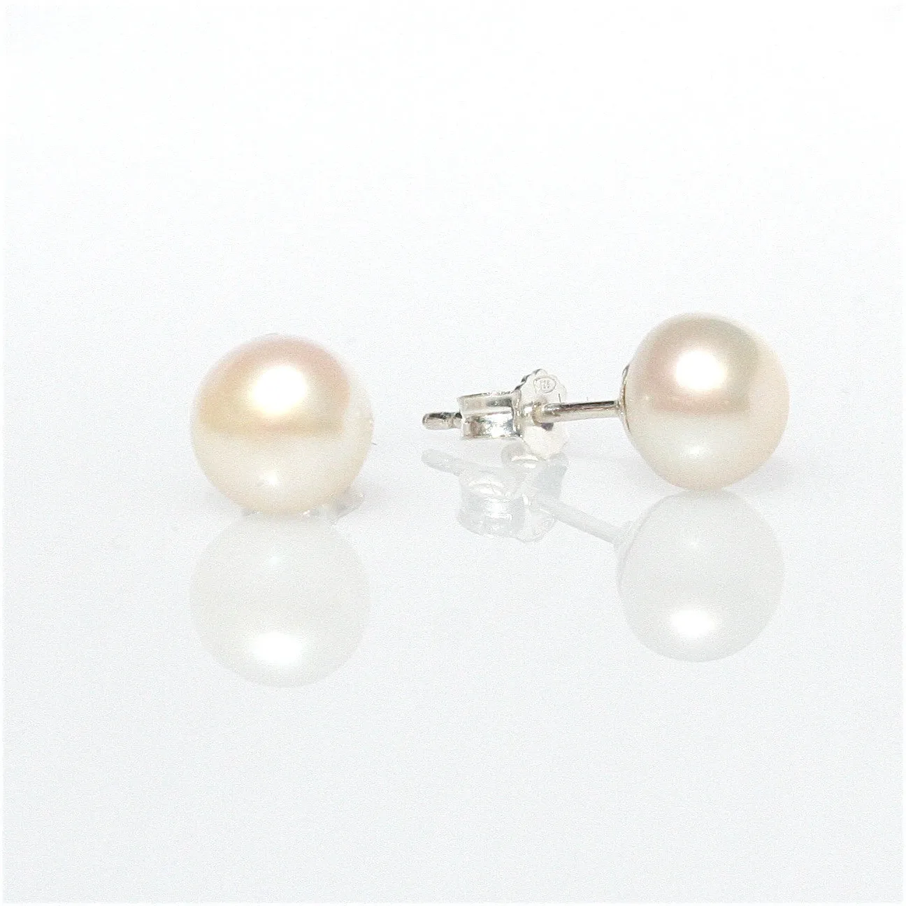 White Pearl Studs 6mm